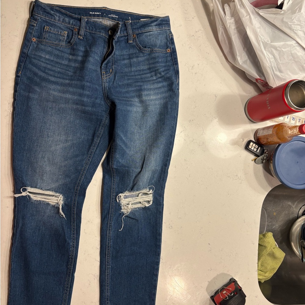 Old Navy Mid-Rise Boyfriend Jeans - Blue